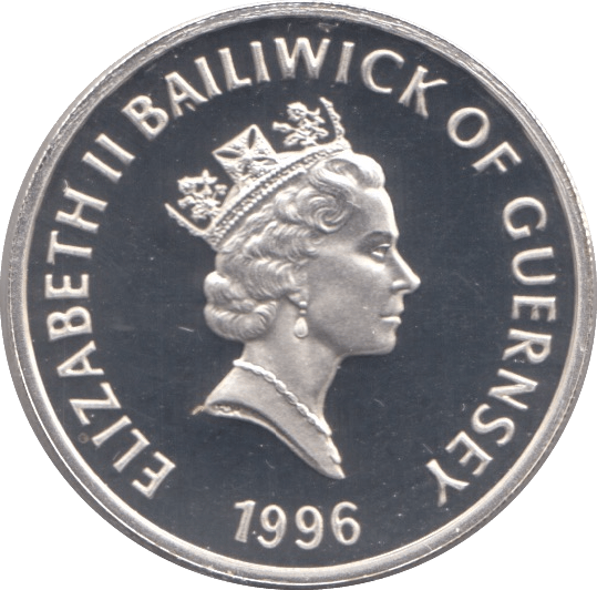 1996 SILVER PROOF ONE POUND GUERNSEY - SILVER WORLD COINS - Cambridgeshire Coins