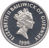 1996 SILVER PROOF ONE POUND GUERNSEY - SILVER WORLD COINS - Cambridgeshire Coins