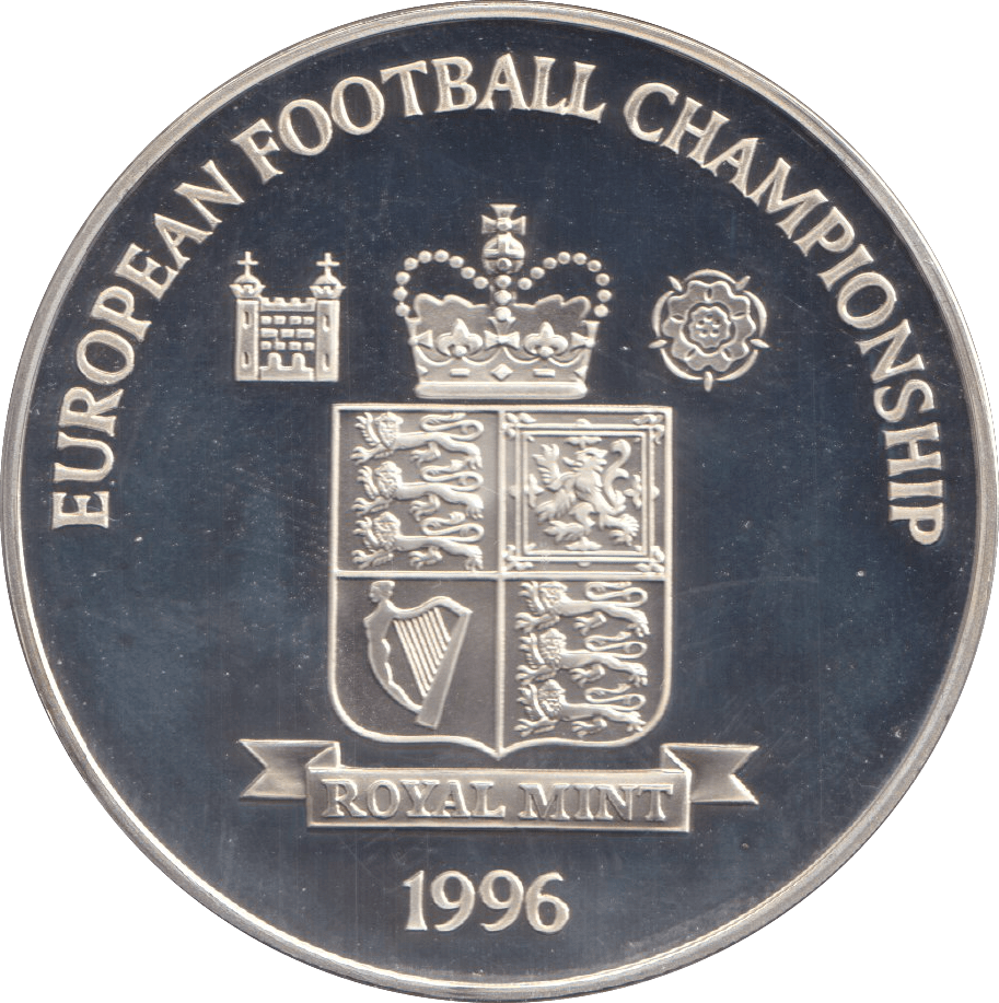 1996 SILVER PROOF SIR THOMAS LIPTON FOOTBALL CHALLENGE TROPHY ROYAL MINT EUROPEAN FOOTBALL CHAMPIONS - SILVER WORLD COINS - Cambridgeshire Coins