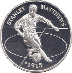 1996 SILVER PROOF STANLEY MATTHEWS ROYAL MINT EUROPEAN FOOTBALL CHAMPIONS - SILVER WORLD COINS - Cambridgeshire Coins