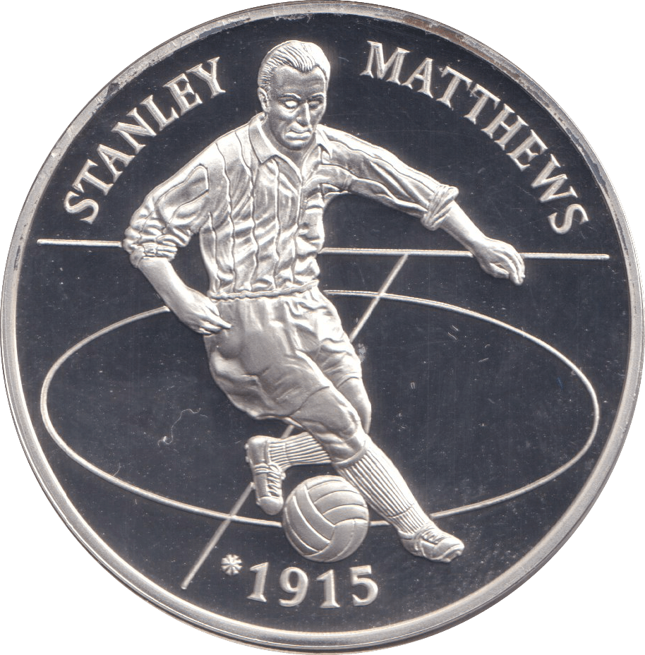 1996 SILVER PROOF STANLEY MATTHEWS ROYAL MINT EUROPEAN FOOTBALL CHAMPIONS - SILVER WORLD COINS - Cambridgeshire Coins