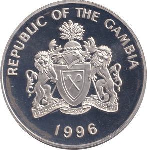 1996 SILVER PROOF TEN DALASIS REPUBLIC OF THE GAMBIA - SILVER WORLD COINS - Cambridgeshire Coins