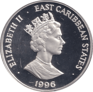 1996 SILVER PROOF TEN DOLLAR EAST CARIBBEAN STATES - SILVER WORLD COINS - Cambridgeshire Coins