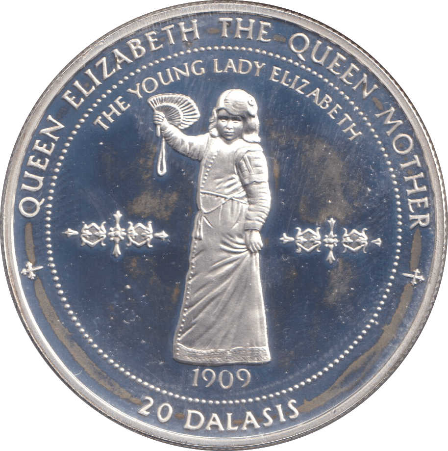 1996 SILVER PROOF TWENTY DALASIS YOUNG ELIZABETH - SILVER WORLD COINS - Cambridgeshire Coins