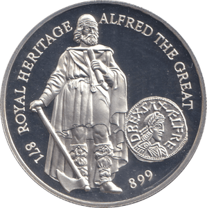 1996 SILVER PROOF TWO POUND ROYAL HERITAGE ALFRED THE GREAT - SILVER WORLD COINS - Cambridgeshire Coins