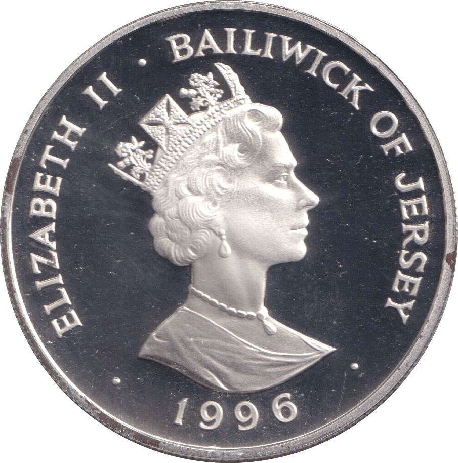 1996 SILVER PROOF TWO POUNDS JERSEY - SILVER WORLD COINS - Cambridgeshire Coins