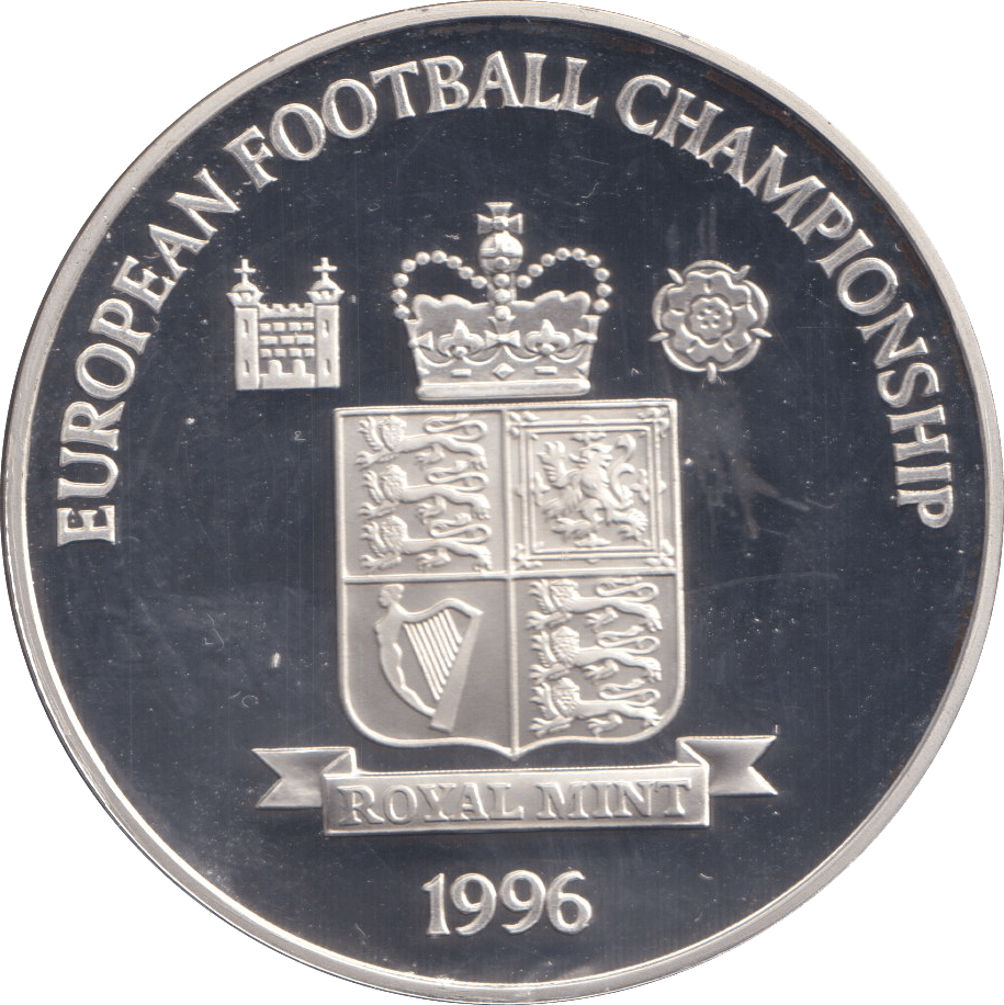 1996 SILVER PROOF WILLIAM DIXIE DEAN ROYAL MINT EUROPEAN FOOTBALL CHAMPIONS - SILVER WORLD COINS - Cambridgeshire Coins