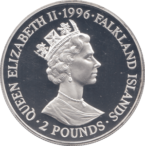 1996 TWO POUNDS SILVER PROOF FALKLAND ISLANDS - SILVER WORLD COINS - Cambridgeshire Coins