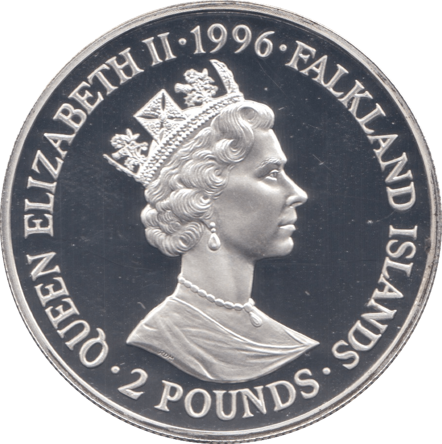 1996 TWO POUNDS SILVER PROOF FALKLAND ISLANDS - SILVER WORLD COINS - Cambridgeshire Coins
