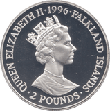 1996 TWO POUNDS SILVER PROOF FALKLAND ISLANDS - SILVER WORLD COINS - Cambridgeshire Coins