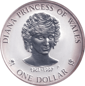 1997 1 OZ .999 SILVER ONE DOLLAR PRINCESS DIANA COOK ISLANDS - SILVER WORLD COINS - Cambridgeshire Coins
