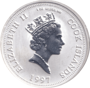 1997 1 OZ .999 SILVER ONE DOLLAR PRINCESS DIANA COOK ISLANDS - SILVER WORLD COINS - Cambridgeshire Coins