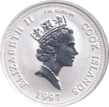 1997 1 OZ .999 SILVER ONE DOLLAR PRINCESS DIANA COOK ISLANDS - SILVER WORLD COINS - Cambridgeshire Coins