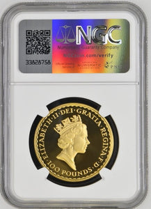 1997 £100 GOLD 1OZ BRITANNIA ANNIVERSARY ( NGC ) PF 70 ULTRA CAMEO - NGC GOLD COINS - Cambridgeshire Coins