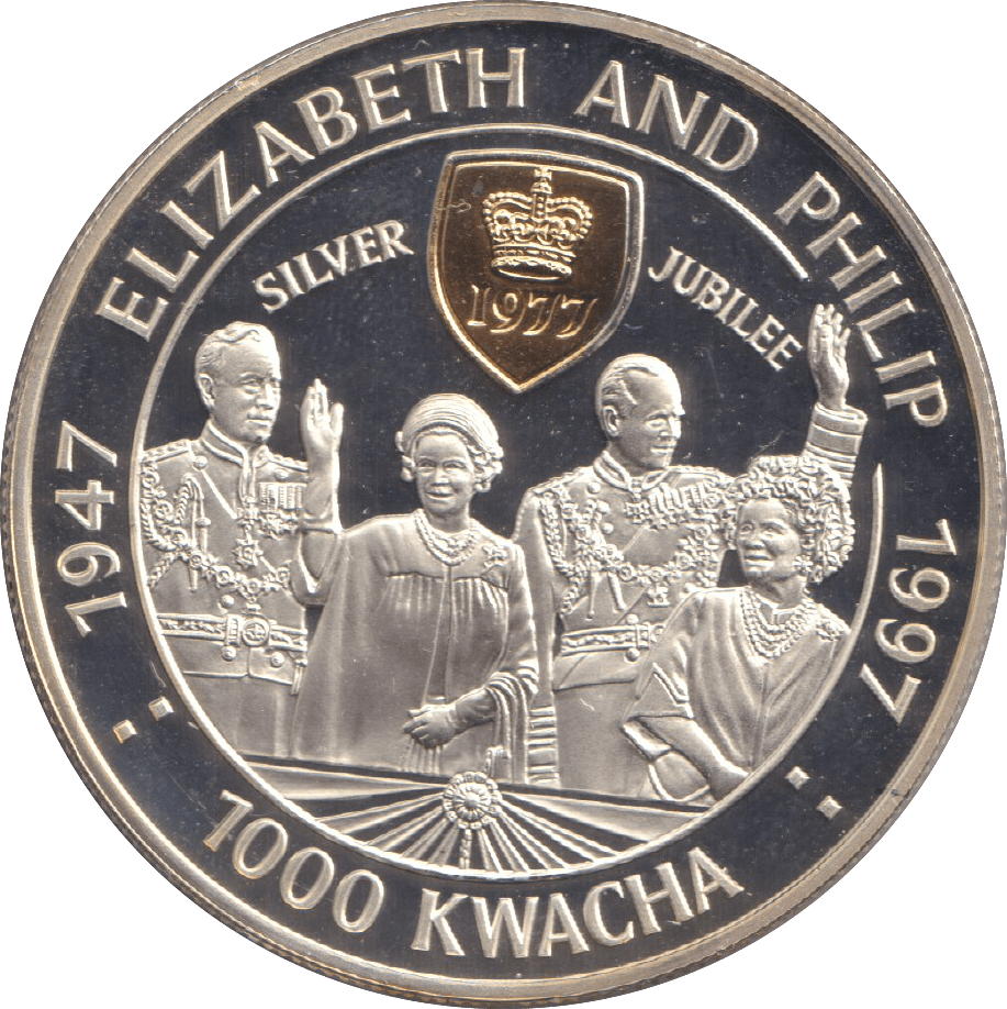 1997 1000 KWACHA ELIZABETH AND PHILIP - WORLD COINS - Cambridgeshire Coins