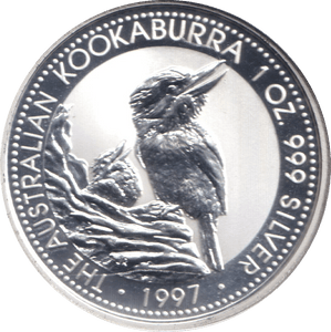 1997 1OZ .999 SILVER DOLLAR AUSTRALIA KOOKABURRA - SILVER WORLD COINS - Cambridgeshire Coins