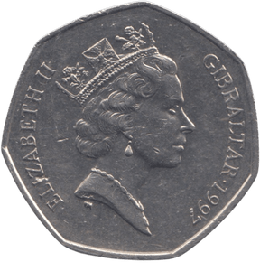 1997 50 PENCE GIBRALTAR - 50P CIRCULATED - Cambridgeshire Coins