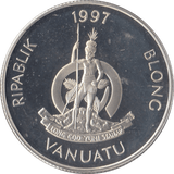 1997 .925 SILVER PROOF 10 VATU VANUATU - SILVER WORLD COINS - Cambridgeshire Coins