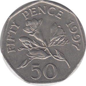 1997 BAILIWICK OF GUERNSEY 50P - WORLD COINS - Cambridgeshire Coins
