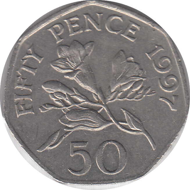 1997 BAILIWICK OF GUERNSEY 50P - WORLD COINS - Cambridgeshire Coins