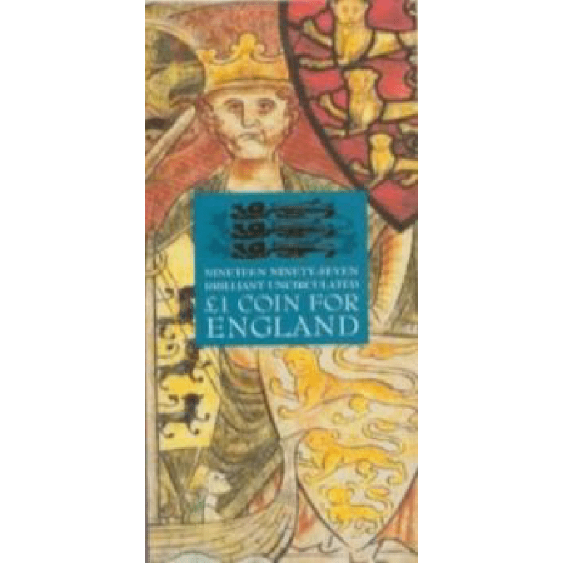 1997 BRILLIANT UNCIRCULATED £1 COIN PRESENTATION PACK ENGLAND - £1 BU PACK - Cambridgeshire Coins