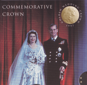 1997 BRILLIANT UNCIRCULATED £5 COIN PRESENTATION PACK GOLDEN WEDDING - £5 BU PACK - Cambridgeshire Coins