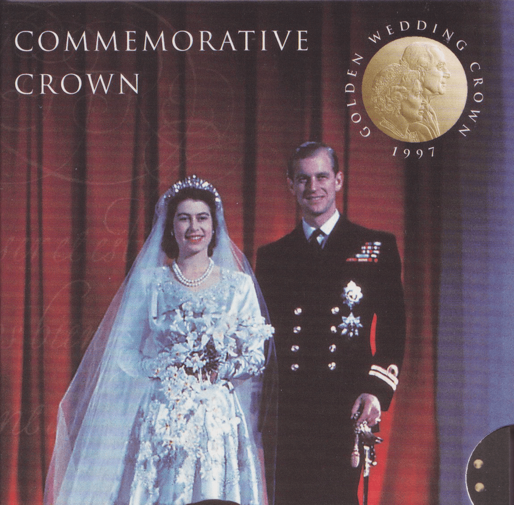 1997 BRILLIANT UNCIRCULATED £5 COIN PRESENTATION PACK GOLDEN WEDDING - £5 BU PACK - Cambridgeshire Coins