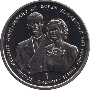 1997 BU CROWN ELIZABETH AND PHILIP ANNIVERSARY - WORLD COINS - Cambridgeshire Coins