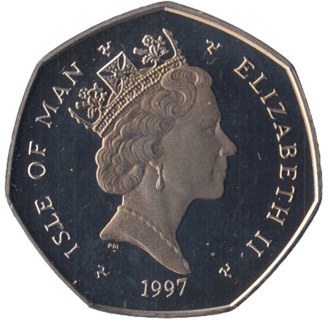 1997 CHRISTMAS 50P T.E BROWN ISLE OF MAN ( PROOF ) - 50P CHRISTMAS COINS - Cambridgeshire Coins