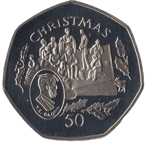 1997 CHRISTMAS 50P T.E BROWN ISLE OF MAN ( PROOF ) - 50P CHRISTMAS COINS - Cambridgeshire Coins