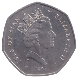 1997 CHRISTMAS 50P T.E. BROWN ISLE OF MAN ( UNC ) - 50P REGIONAL ISSUES - Cambridgeshire Coins