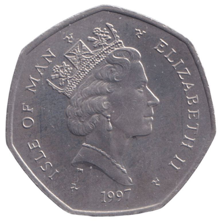 1997 CHRISTMAS 50P T.E. BROWN ISLE OF MAN ( UNC ) - 50P REGIONAL ISSUES - Cambridgeshire Coins
