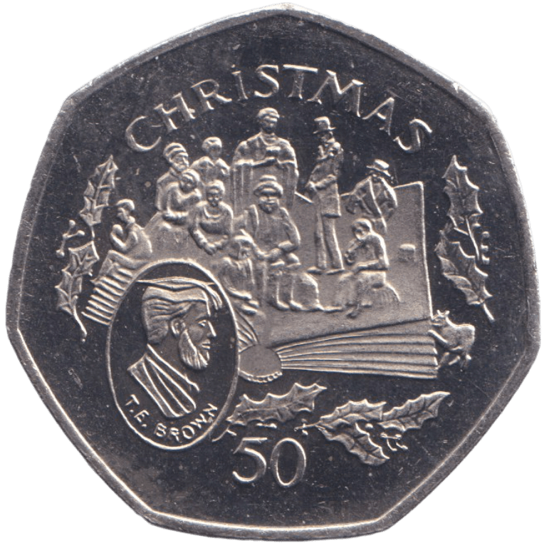 1997 CHRISTMAS 50P T.E. BROWN ISLE OF MAN ( UNC ) - 50P REGIONAL ISSUES - Cambridgeshire Coins