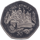 1997 CHRISTMAS 50P T.E. BROWN ISLE OF MAN ( UNC ) - 50P REGIONAL ISSUES - Cambridgeshire Coins