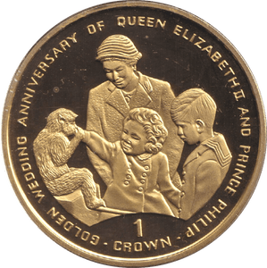 1997 CROWN GOLDEN WEDDING ANNIVERSARY - WORLD COINS - Cambridgeshire Coins