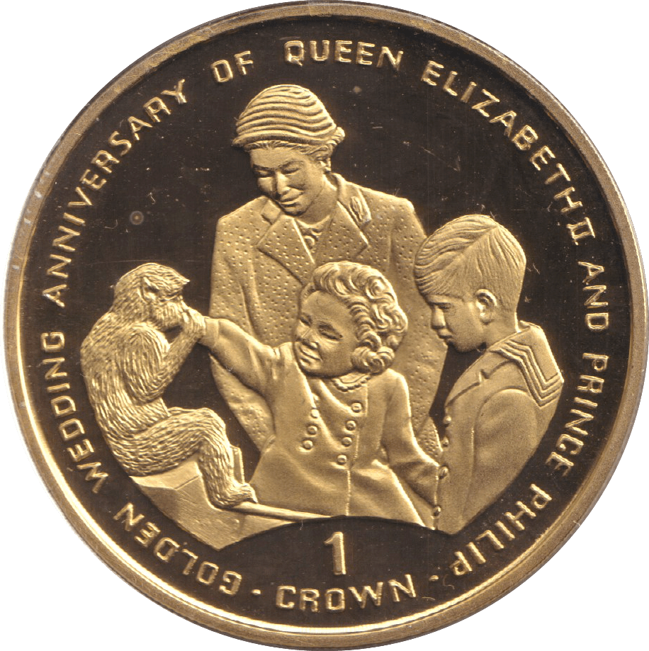 1997 CROWN GOLDEN WEDDING ANNIVERSARY - WORLD COINS - Cambridgeshire Coins