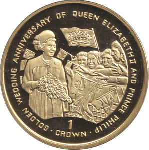 1997 CROWN GOLDEN WEDDING ANNIVERSARY - WORLD COINS - Cambridgeshire Coins