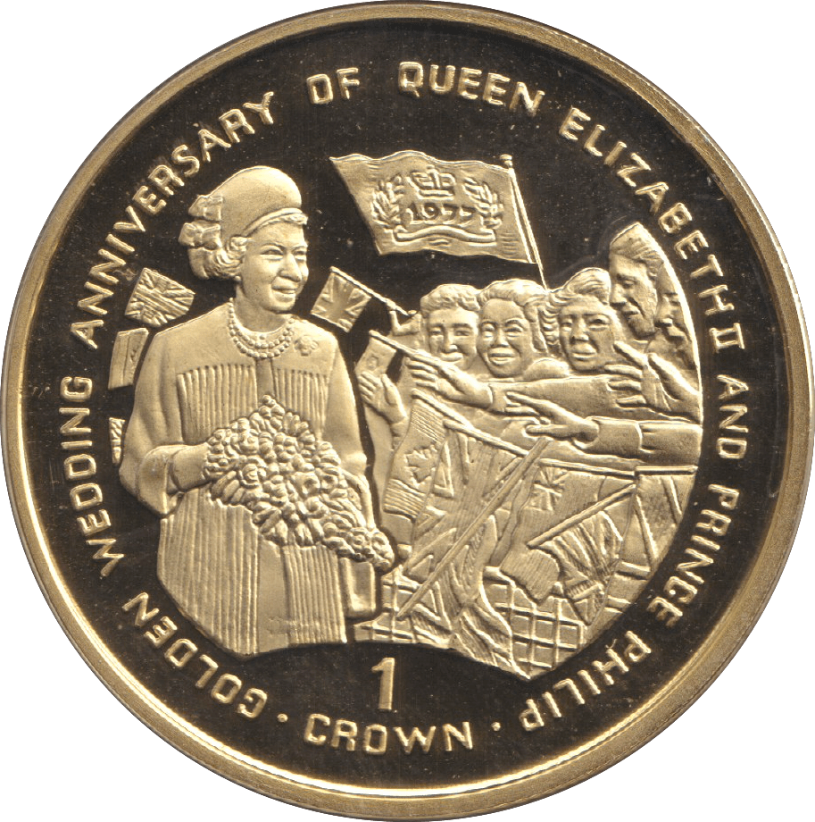 1997 CROWN GOLDEN WEDDING ANNIVERSARY - WORLD COINS - Cambridgeshire Coins