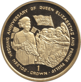1997 CROWN GOLDEN WEDDING ANNIVERSARY - WORLD COINS - Cambridgeshire Coins