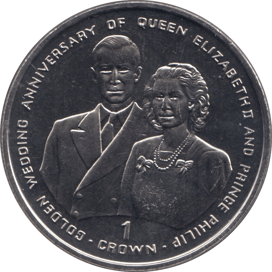 1997 CROWN GOLDEN WEDDING ANNIVERSARY - WORLD COINS - Cambridgeshire Coins