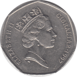 1997 DOLPHIN 50P GIBRALTAR - WORLD COINS - Cambridgeshire Coins