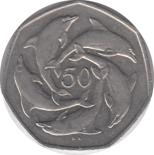1997 DOLPHIN 50P GIBRALTAR - WORLD COINS - Cambridgeshire Coins