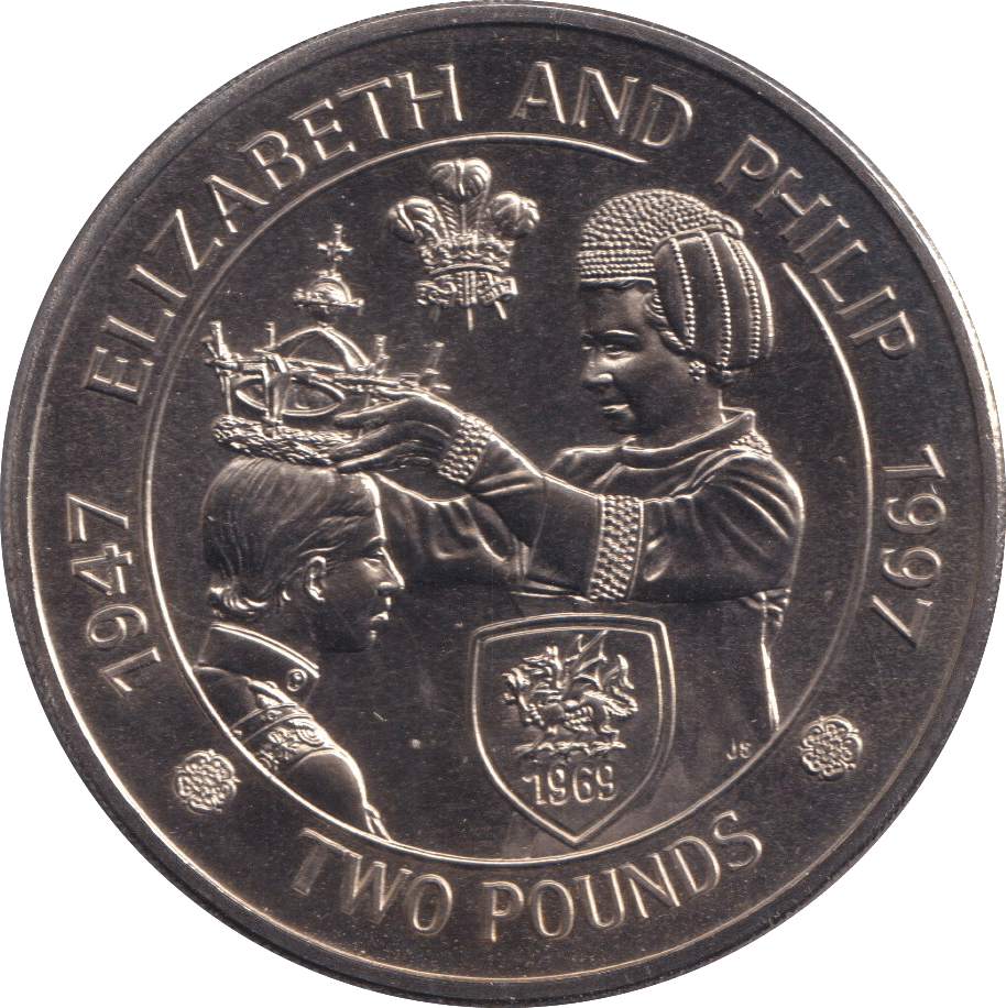1997 ELIZABETH AND PHILIP TWO POUNDS ALDERNEY - WORLD COINS - Cambridgeshire Coins