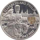 1997 FIFTY PENCE ELIZABETH AND PHILIP - WORLD COINS - Cambridgeshire Coins