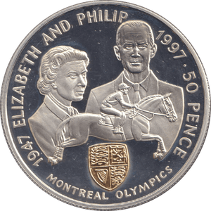 1997 FIFTY PENCE ELIZABETH AND PHILIP - WORLD COINS - Cambridgeshire Coins