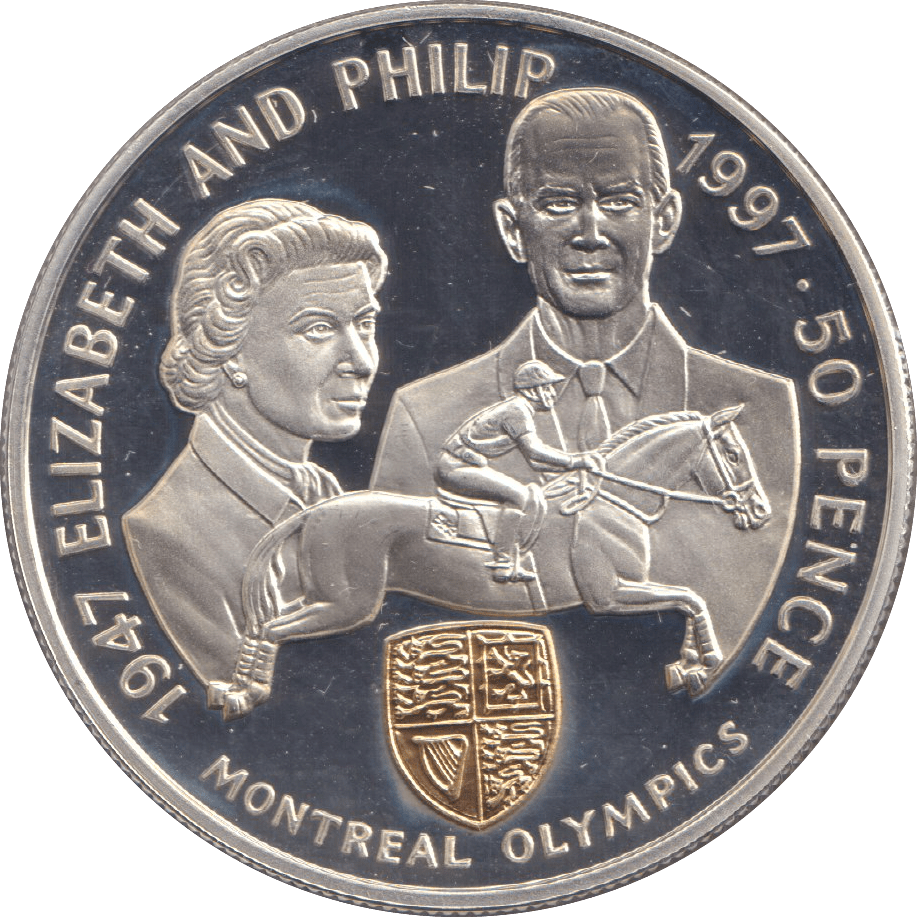 1997 FIFTY PENCE ELIZABETH AND PHILIP - WORLD COINS - Cambridgeshire Coins