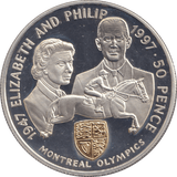 1997 FIFTY PENCE ELIZABETH AND PHILIP - WORLD COINS - Cambridgeshire Coins