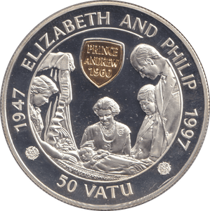 1997 FIFTY VATU ELIZABETH AND PHILIP - WORLD COINS - Cambridgeshire Coins