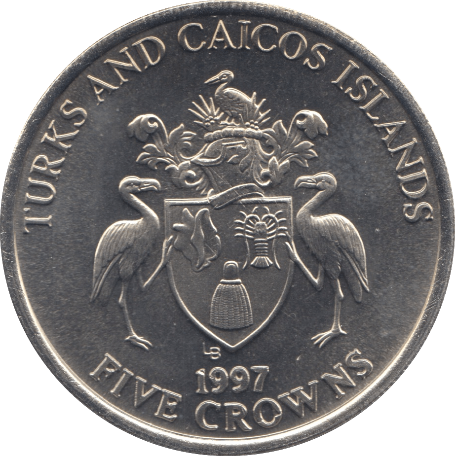 1997 FIVE CROWNS TURKS AND CAICOS ISLANDS - WORLD COINS - Cambridgeshire Coins