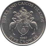 1997 FIVE CROWNS TURKS AND CAICOS ISLANDS - WORLD COINS - Cambridgeshire Coins